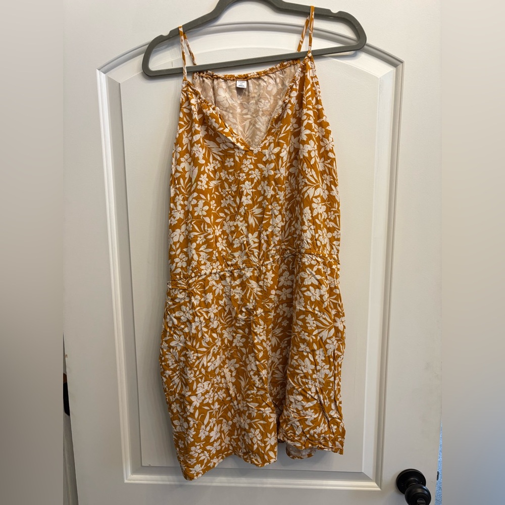 Old Navy Mustard Floral Jumpsuit